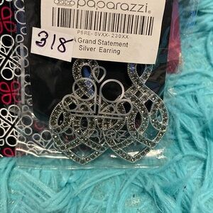 Paparazzi Glittering Silver Earrings